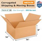 Medium Moving & Shipping Boxes 14"L x 14"W x 6"H - Image 2