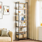 Casaottima Book Shelf, 7 Tier Tall Bookshelf, Modern Wood Bookcase Shelves - Image 3