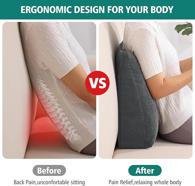 TANYOO Back Support Pillow for Recliner Soft Dual Layer Lumbar Support Pillow - Image 3