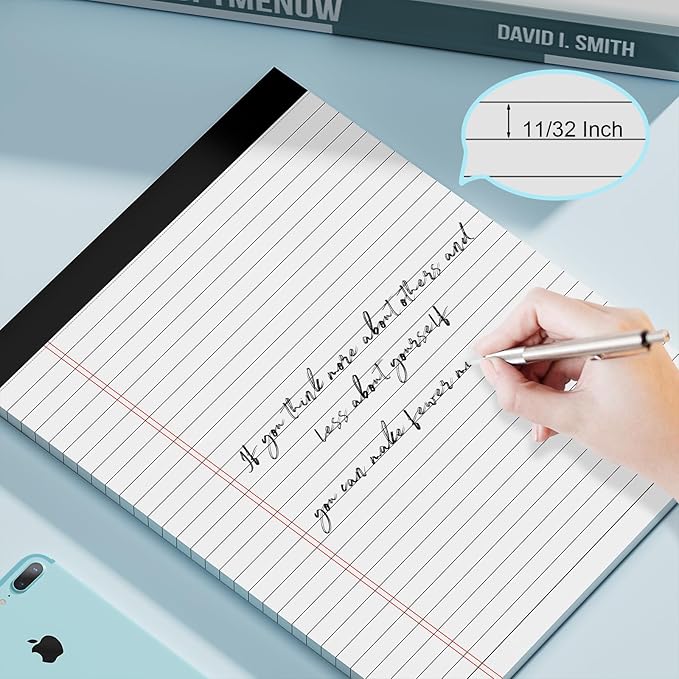 AILZFEI 12 Pack of Legal Pads 8.5 x 11 Wide Ruled Writing Pads 8.5" x 11.75" - Image 4