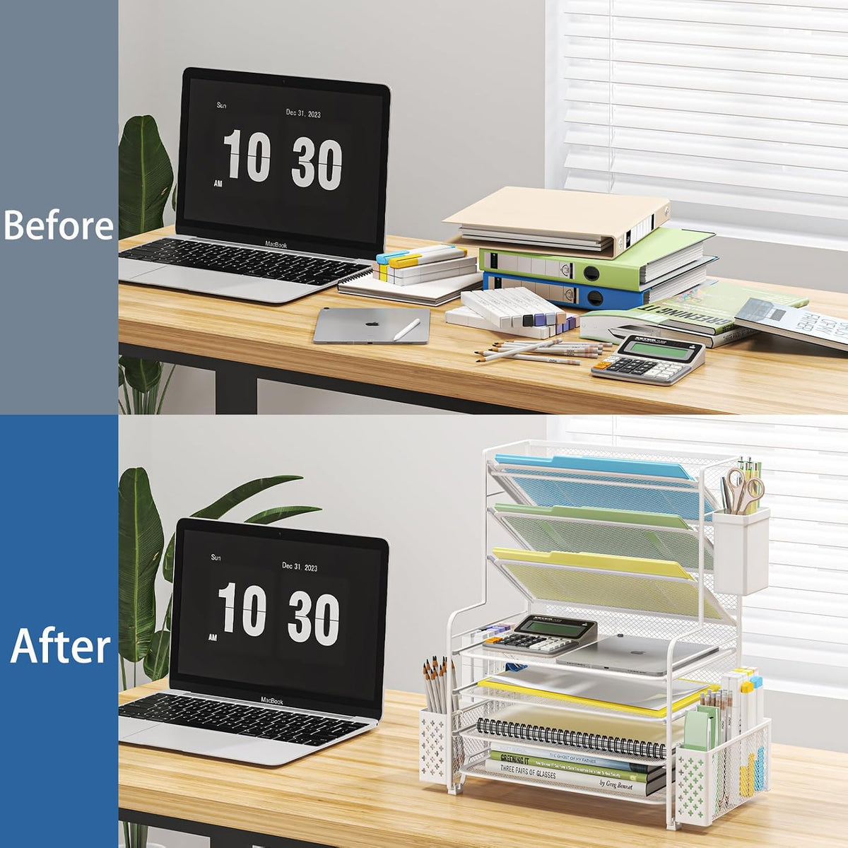 Simple Trending 7 Tier Desk File Organizer, Letter Tray Paper Organizer with ...