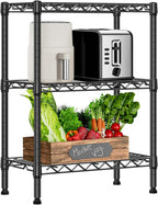 M MZG 750 lbs 3 Tier Shelf Metal Storage Shelves Wire Rack Closet Organizers