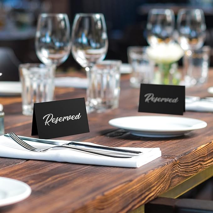10 Pack Black Reserved Table Signs - Image 4