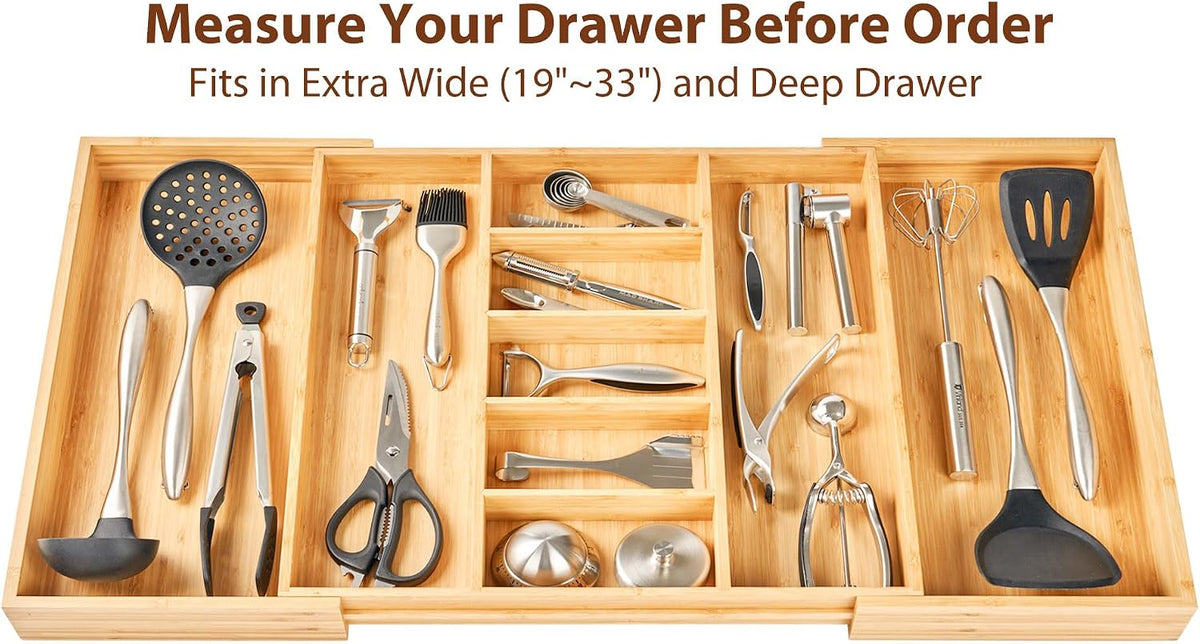 Umilife Extra Large Expandable Kitchen Drawer Organizer for Utensil and Junk,...