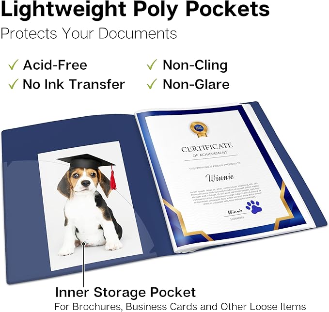 Dunwell Presentation Binder 60-Pocket, Displays 120 Pages, 8.5x11 Portfolio - Image 4