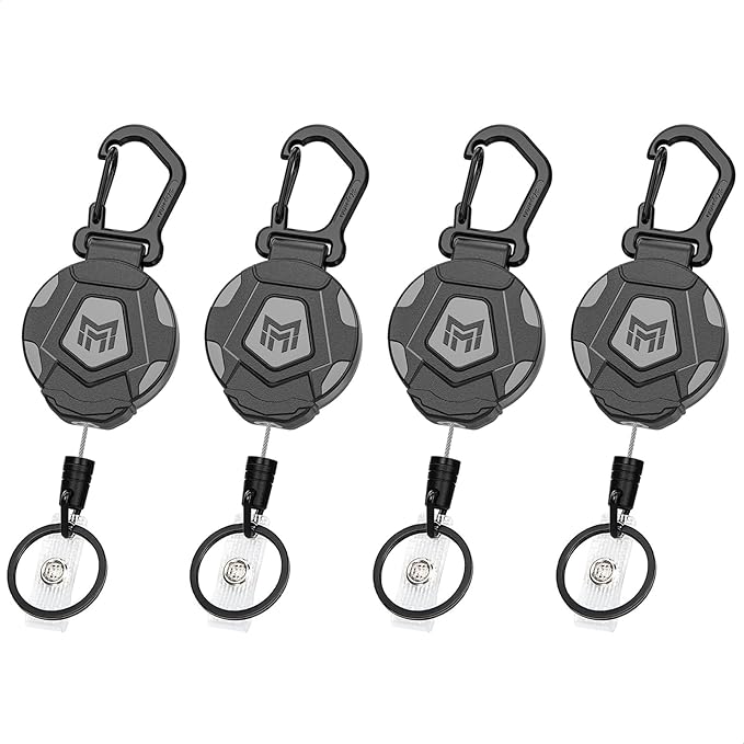 MNGARISTA 4-Pack Retractable Keychain, Heavy Duty Carabiner Badge Holder by MNGARISTA