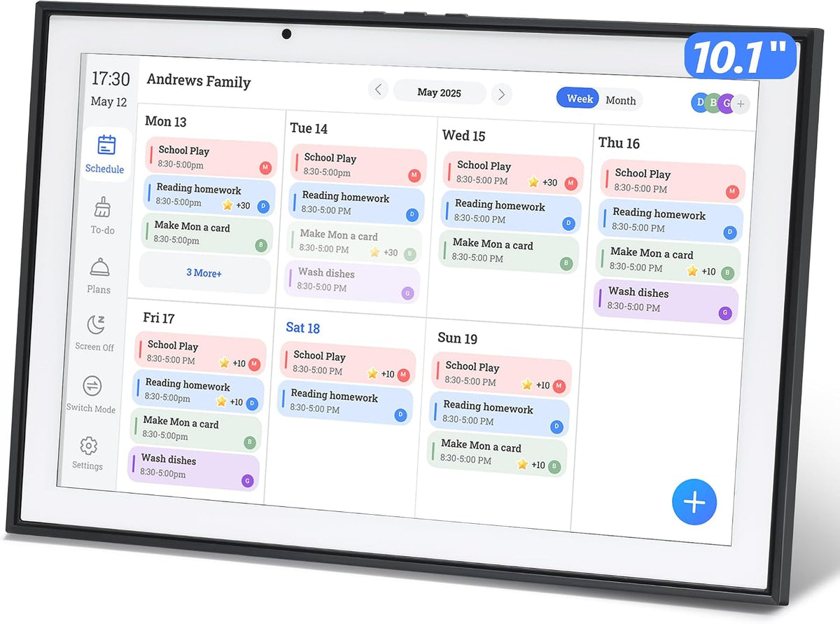 10.1 inch Smart Digital Calendar & Chore Chart, 1920 * 1080P Full HD Touc...