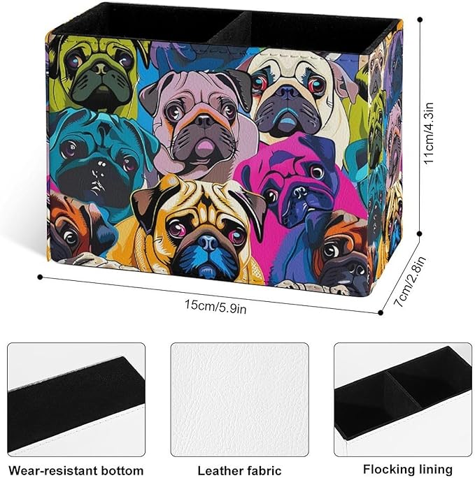 Famame Colorful Pug Dogs Funny Puppy Pencil Holder - Image 2