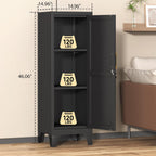 46" H Metal Locker Cabinet, Small Locker with Door and 2 Adjustable Shelf | Locker Cabinet with Adjustable Leveling Feet for Home, Bedroom, Office,Gym Assembly Required
