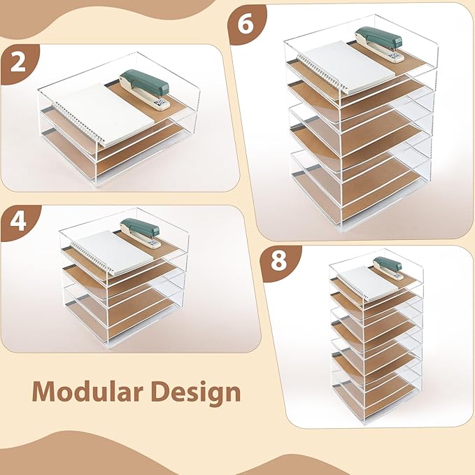 2 Pack Acrylic Paper Tray Organizer - Image 2