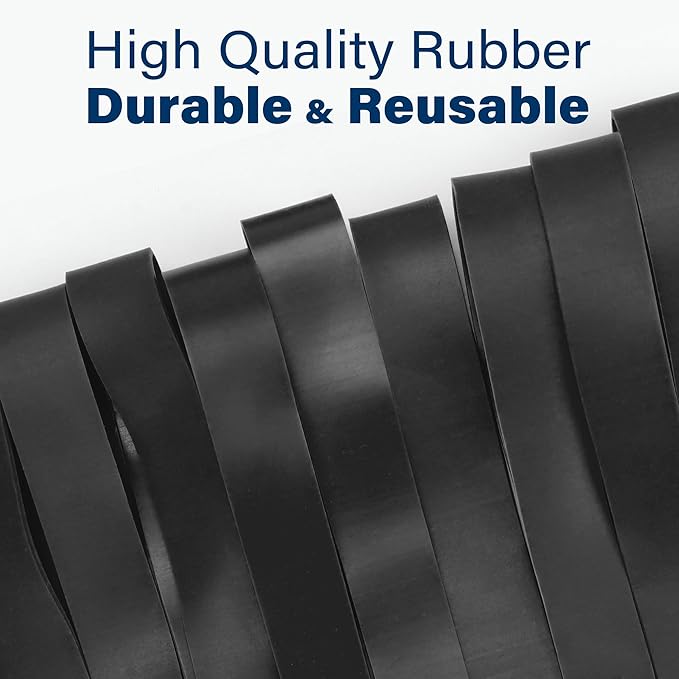 LotFancy Large Rubber Bands, Heavy Duty Black Long Rubber Bands - Image 6