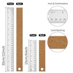 Metal Ruler with Cork Backing, Stainless Steel Rulers 6 Inch 12 Inch Metal - Image 2