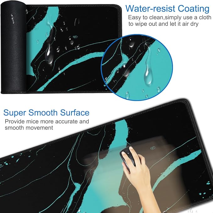 Gaming Mouse Pad, 31.5x15.7 inch Large Extended Computer Keyboard Mouse Mat - Image 3