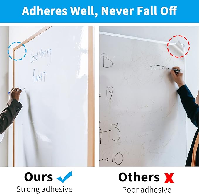 AFMAT Whiteboard Sticker, 17.3" x 78" Dry Erase Contact Paper, Stain-Proof & - Image 3