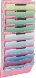 EASEPRES 10 Pocket Mesh Hanging Wall File Organizer, Wall Mounted Mail Paper by EASEPRES