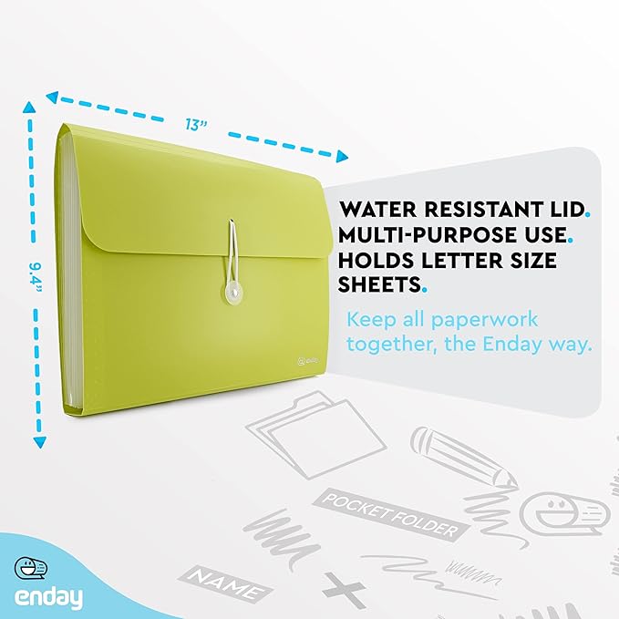 Accordion File Organizer 13 Pocket Expanding File Folder - Image 5