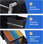 MIIIKO Mobile Filing Cabinet 3 Drawer, Rolling Small File Cabinet - Image 9