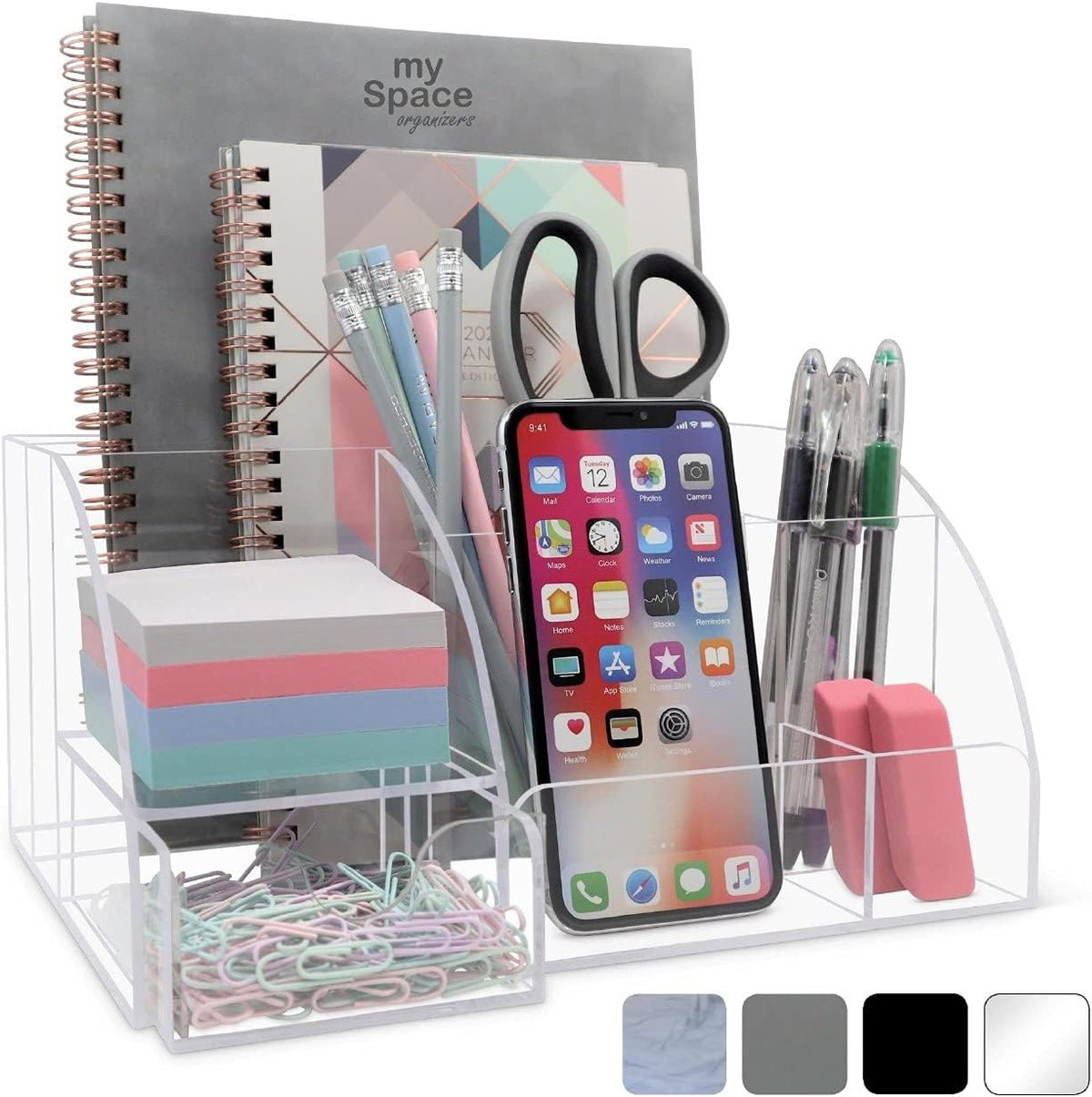 my space organizers clear acrylic desk oganizer, 9, main product view
