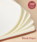 PAIBAS Blank Journal Notebook for Women Men, 160 Pages, A5 Hardcover Sketchbook - Image 4