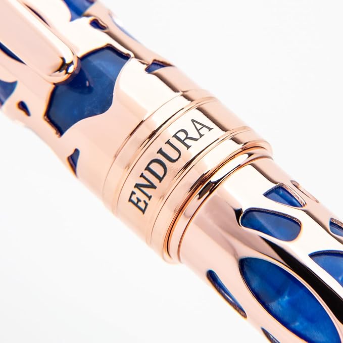 Conklin Endura Deco Crest Fountain Pen in Blue, Medium Nib, Premium Writing - Image 12