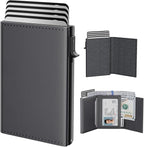 typecase Mens Wallet Card Holder: Pop Up Aluminum Case, Premium Genuine Leather by typecase
