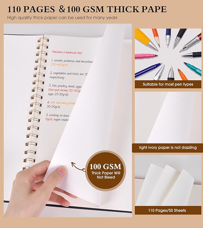 Blank Spiral Notebook Journal 8.5” x 11”, A4 Large Sketch Book - Image 4