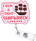 I Run A Tight Shipwreck Funny Badge Reel | Retractable ID Card Badge Holder | by BVIIE