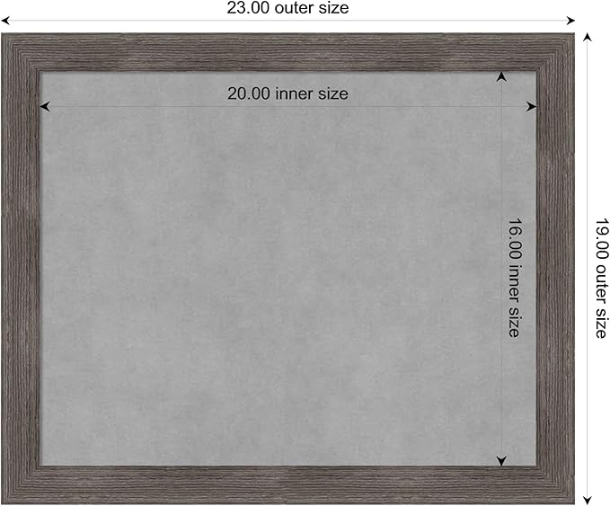Amanti Art Grey Framed Magnetic Board 19x23 Small Vision Board - Image 3