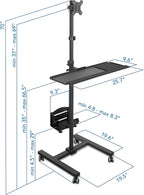 Mount-It! Rolling Computer Cart on Wheels, Mobile Desk Workstation - Image 2