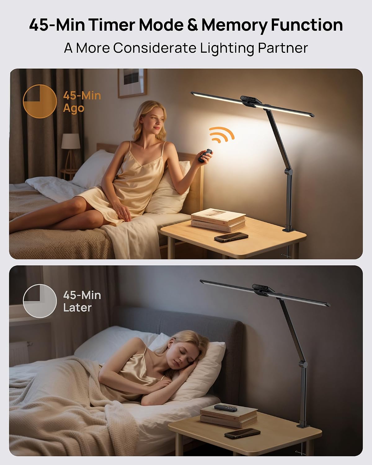 TROND LED Desk Lamp with Clamp, 29.55'' Tall Desk Light with Remote, ...