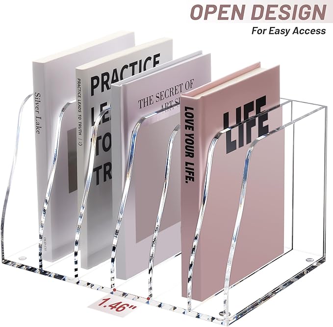 SANRUI Acrylic File Organizer, Compact Desk Organizer - Image 4