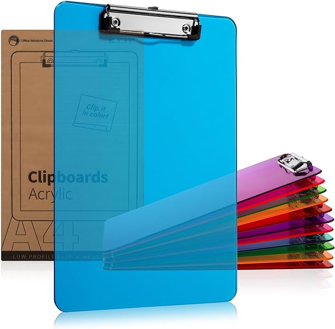 Plastic Clipboards with Low Profile Clip by OfficeSolutionsDirect