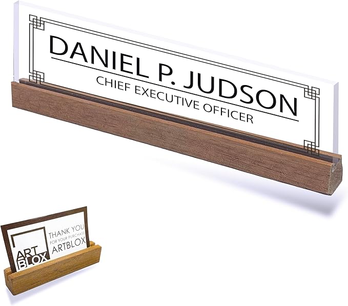 ARTBLOX | Office Personalized Name Plate Men Board Design On Clear Acrylic Glass - Image 2