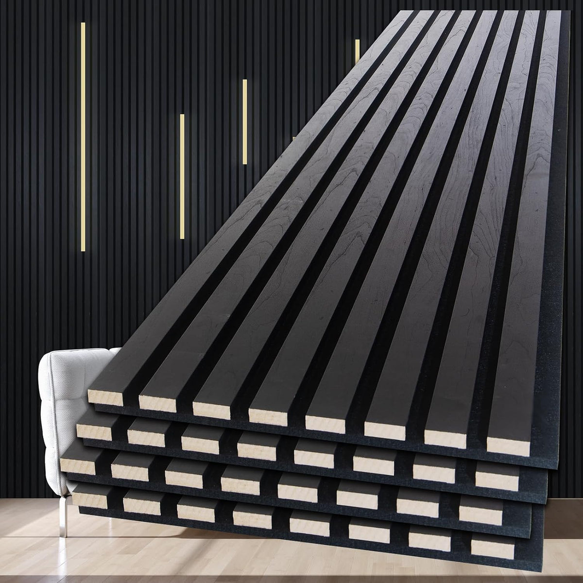 neatiease wood panels for wall, 4-piece 120" x, main product view