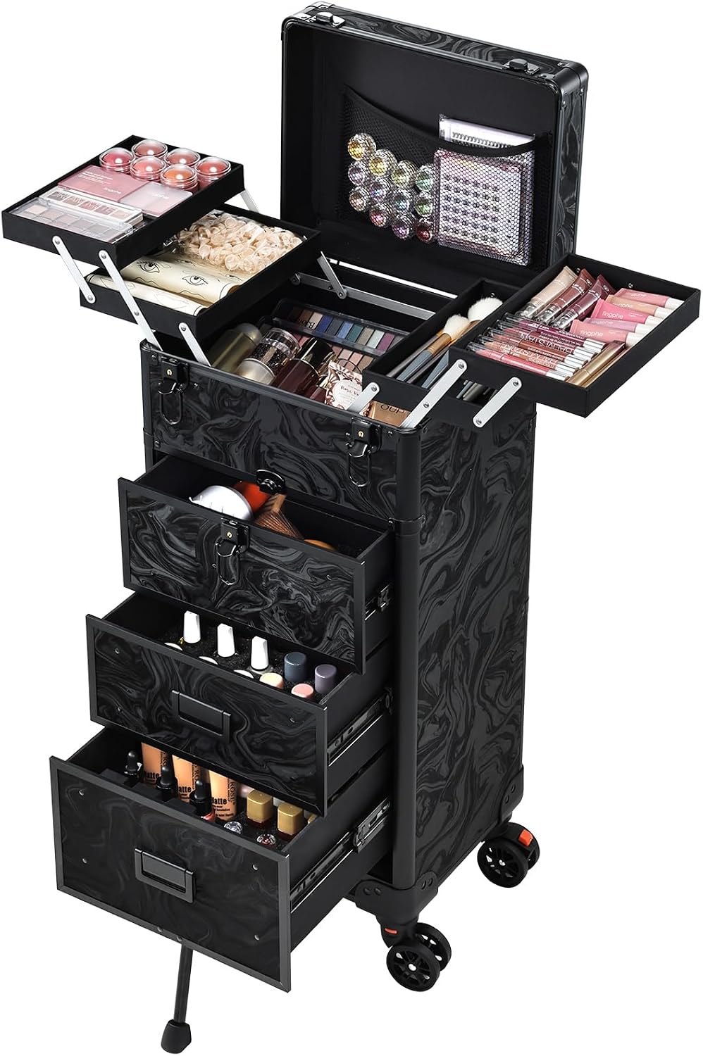 Stagiant Rolling Makeup Case with Drawers Cosmetology Case on Wheels 4 IN 1 M...
