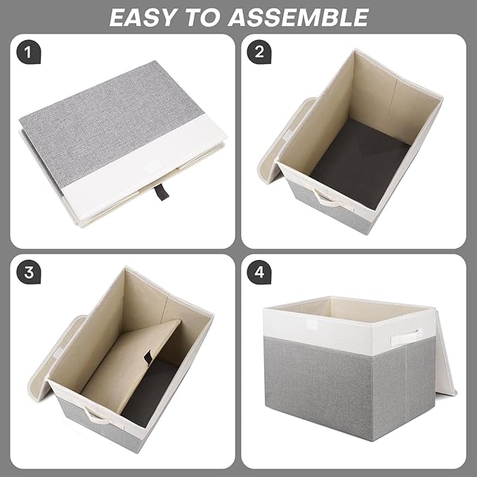 Bagnizer Large 17" 42 Quarts Collapsible Stackable Storage Bins - Image 3