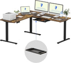 FLEXISPOT L Shaped Standing Desk, 71 x 63 Inch Electric Height Adjustable by FlexiSpot