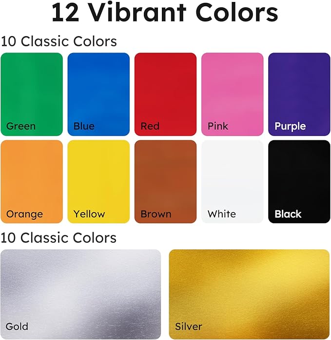 ANYUKE 12 Colors Acrylic Paint Markers - 15mm Jumbo Poster Markers - Image 2