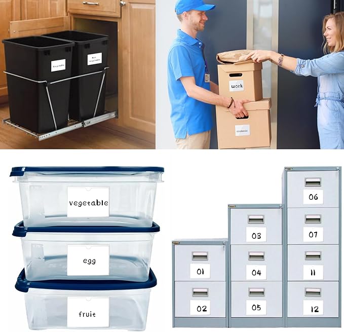 zandfelo 50 Pack 4'' x 6'' Clear Adhesive Index Card Pockets, PVC Labels Holders - Image 4