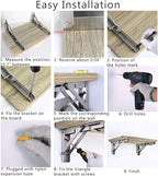 Folding Shelf Brackets, Max Load 300 lb, Heavy Duty Stainless Steel Collapsible - Image 6