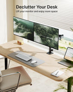 montek heavy-duty dual monitor stand for 17-32", 22 shown in use