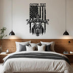 Custom US Flag Motorcycle Metal Sign Personalized Biker Name Signs Custom - Image 3