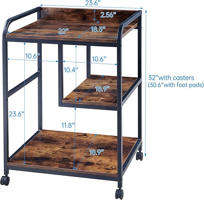 Fannova 22 x 18 Inch Large Printer Stand, Mobile Printer Table - Image 2
