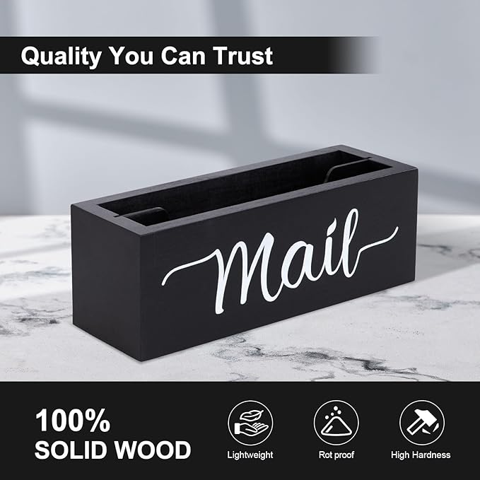 Lucundm Desk Mail Organizer, Mail Organizer Countertop, Wood Desk Mail Storage - Image 3
