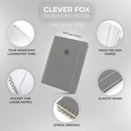 Clever Fox Password Book Spiral – Internet Address & Password Organizer - Image 2