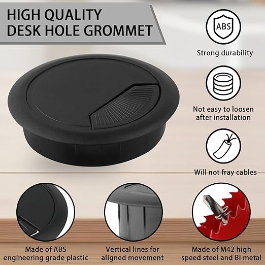 2-3/8 Inch Desk Grommet, 13 Pieces Wire Grommet, Desk Hole Cover - Image 3