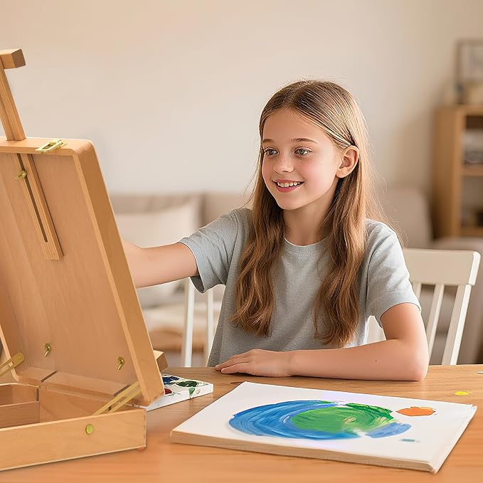 Tabletop Art Easel for Painting, Premium Wooden Sketchbox, Portable Desktop - Image 5