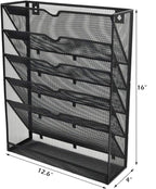 EASEPRES Desk File Organizer Mesh 6-Tier, Hanging Wall Mount Document - Image 2