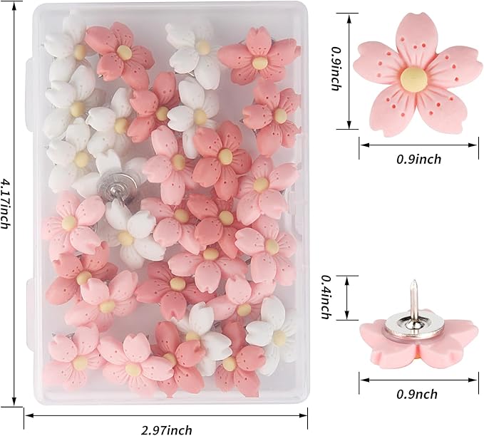 30pcs Decorative Flower Push Pins - Image 2