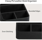 MEIBOOCH Remote Control Holder, PU Leather Small Desk Organizer - Image 4